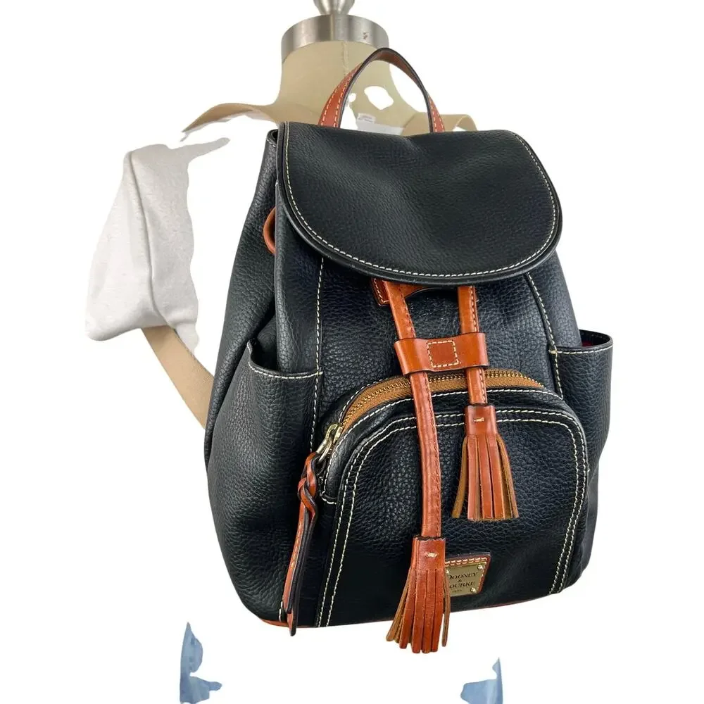 Dooney & Bourke Black Pebbled Leather Medium Murphy Backpack